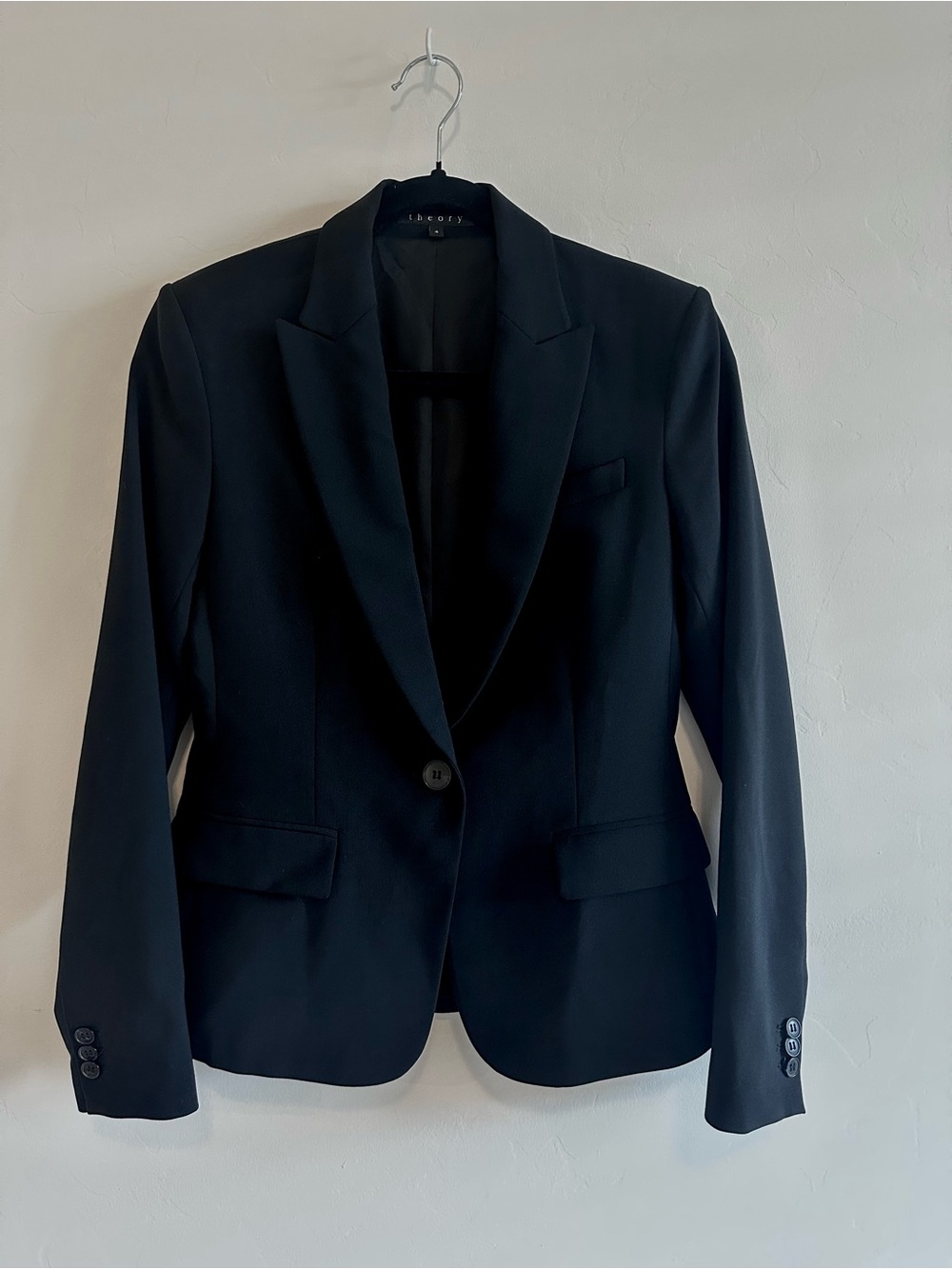 Theory Black Single-Button Tailored Women's Blazer